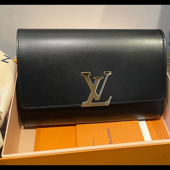 Louis Vuitton, Bags, Louis Vuitton Louise Chain Black Lv Bag With Dust Bag